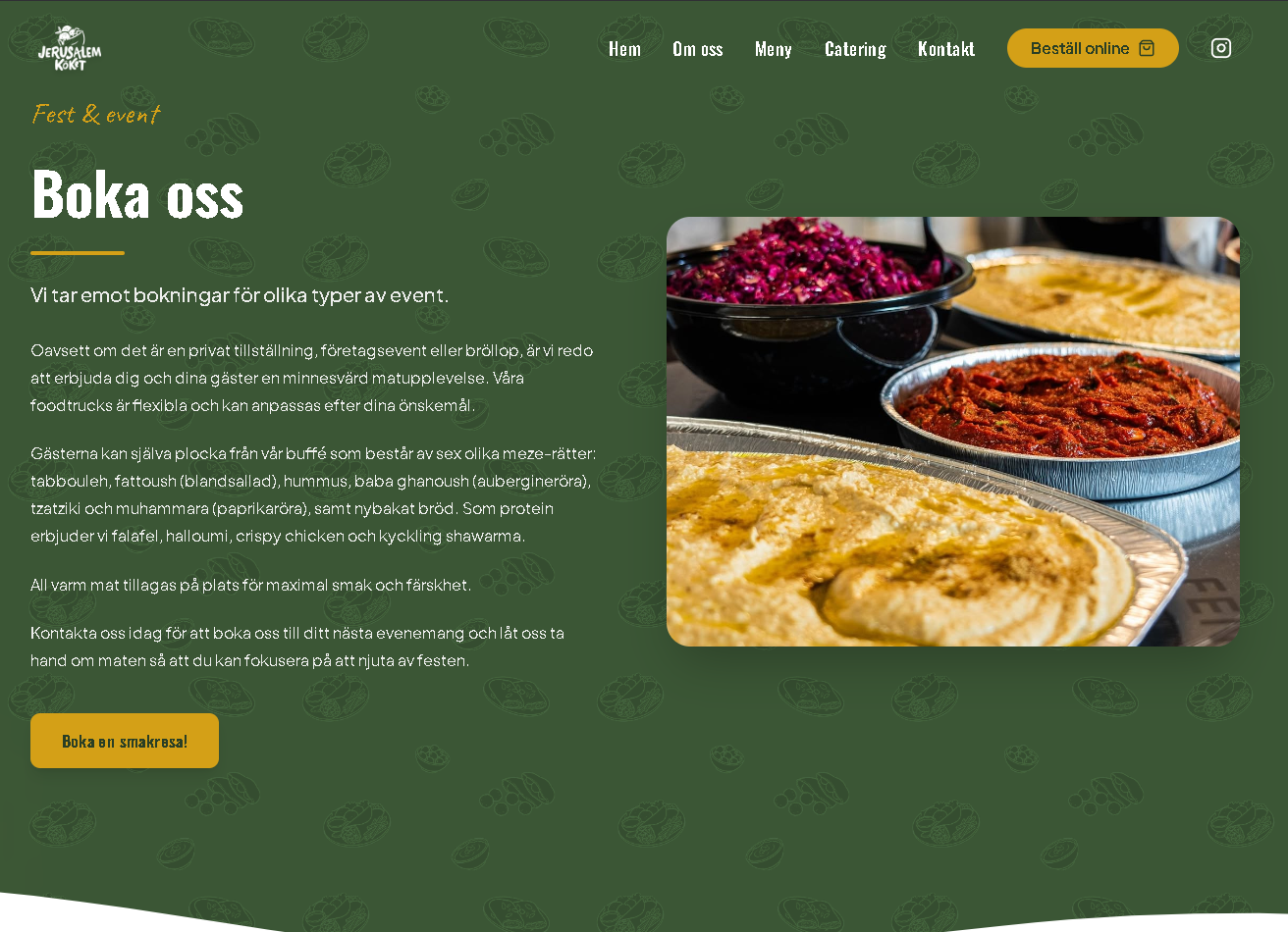Jerusalem catering bokning